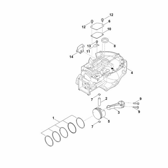 Picture of C - Carter motore, pistone e biella EVC 300.0 (EVC300-0001)